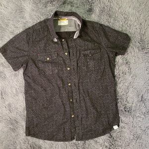 Free Planet Medium Black Button Up Shirt & Pockets